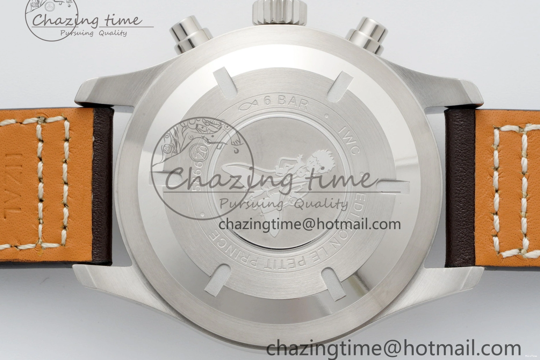 MIROTIME 0524 Pilot Chrono SS AZF 1:1 Best Edition Blue Dial on Brown Leather Strap A TimelessDesign 7060